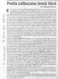 Poeta calbucano lanzó libro