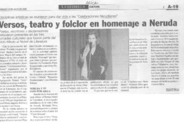 Versos, teatro y folclor en homenaje a Neruda