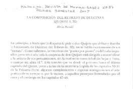 La Composición del retrato de Dulcinea (Quijote I,31)