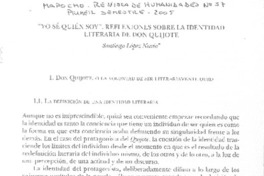 "Yo se quién soy". Reflexiones sobre la identidad literaria de Don Quijote
