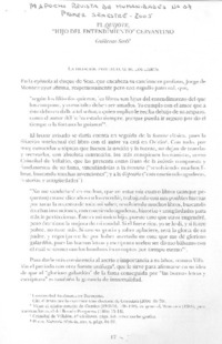 El Quijote "Hijo del entendimiento" cervantino