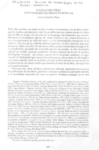 Eugenio Montejo: un itinerario de oblicuas huellas