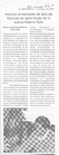 Anuncia lanzamiento de libro de técnicas de aprendizaje de la autora Helena Todd