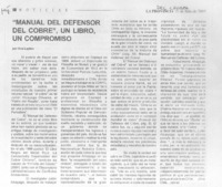 "Manual del defensor del cobre", un libro, un compromiso
