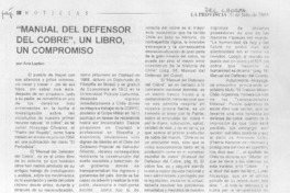 "Manual del defensor del cobre", un libro, un compromiso