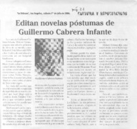 Editan novelas póstumas de Guillermo Cabrera Infante