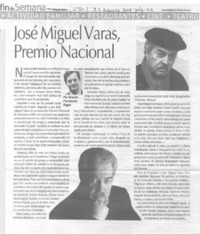 José Miguel Varas, Premio Nacional