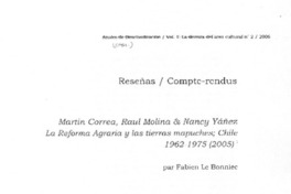 Reforma agraria y las tierras mapuches