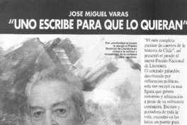 "Uno escribe para que los quieran". [entrevista]