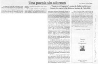 Una poesía sin adornos.