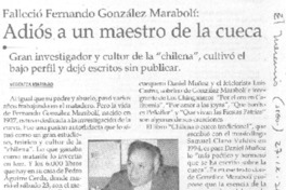 Adiós a un maestro de la cueca.