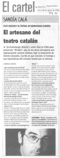 El artesano del teatro catalán. [entrevista]