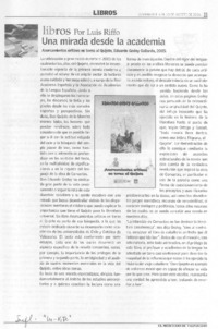 Una mirada desde la academia.