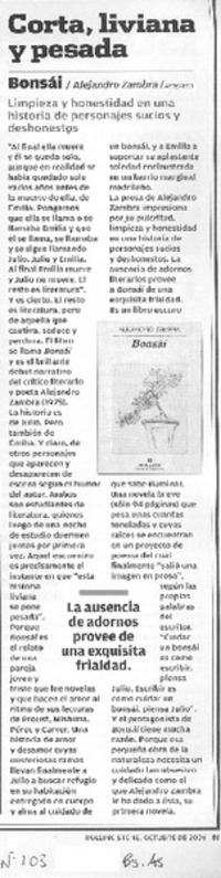 Corta, liviana y pesada