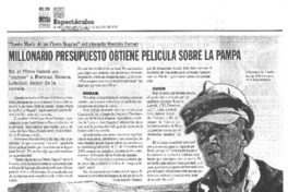 Millonario presupuesto obtiene película sobre la pampa