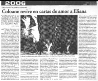 Coloane revive en cartas de amor a Eliana