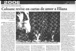 Coloane revive en cartas de amor a Eliana