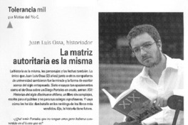 La matriz autoritaria es la misma (entrevista)