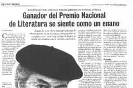 Ganador del Premio Nacional de Literatura se siente cono un enano