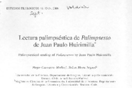 Lectura palimpséstica de Palimpsesto de Juan Paulo Huirimilla