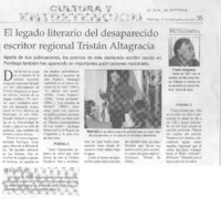 El Legado literario del desaparecido escritor regional Tristán Altagracia