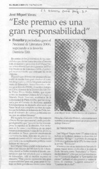 "Este premio es una gran responsabilidad"