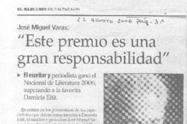 "Este premio es una gran responsabilidad"