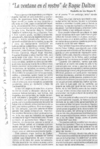 "La ventana en el rostro" de Roque Dalton