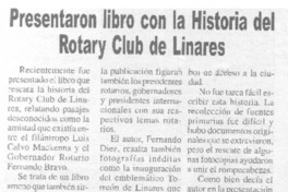 Presentaron libro con la historia del Rotary Club de Linares