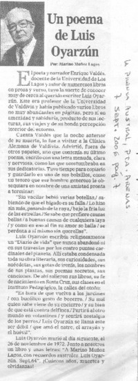 Un poema de Luis Oyarzún