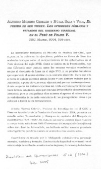 El premio de ser Virrey