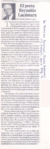 El poeta Reynaldo Lacámara