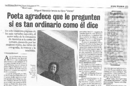 Poeta agradece que le pregunten si es tan ordinario como él dice (entrevista)