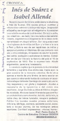 Inés de Suárez e Isabel Allende