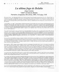 La última fuga de Bolaño