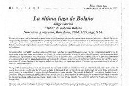 La última fuga de Bolaño