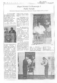 Illapel brinda un homenaje a Pablo Neruda