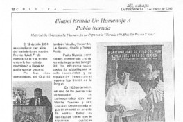 Illapel brinda un homenaje a Pablo Neruda