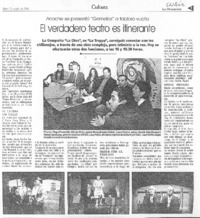 El Verdadero teatro es itinerante