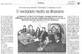 El Verdadero teatro es itinerante