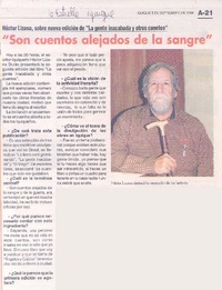 Héctor Lizana, sobre la nueva edición de "La gente inacabada y otros cuentos" : "son cuentos alejados de la sangre"