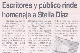 Escritores y público rinde homenaje a Stella Díaz