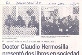 Doctor Claudio Hermosilla presentó dos libros en sociedad