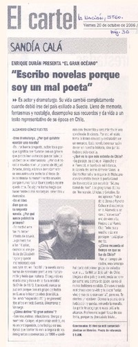 Enrique Durán presenta "El gran oceano" "Escribo novelas porque soy un mal poeta"