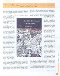 Buitre de pesares la memoria Carlos Bègue