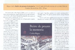 Buitre de pesares la memoria Carlos Bègue