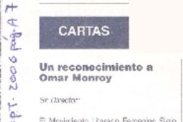 Cartas : un reconocimiento a Omar Monroy