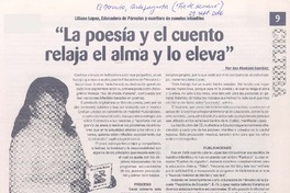 Liliana López, educadora de párvulos y escritora de cuentos infantiles "La poesía y el cuento relaja el alma y lo eleva"