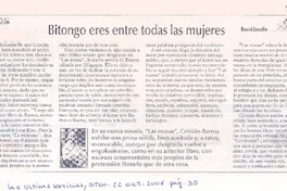 Bitongo eres entre todas las mujeres