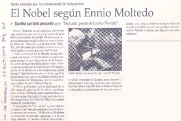 El Nobel según Ennio Moltedo : escritor porteño presentó ayer "Neruda poeta del cerro Florida"